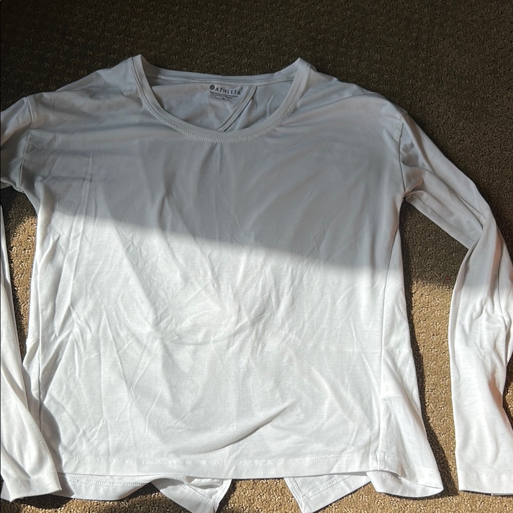 Athleta White Long Sleeve Top